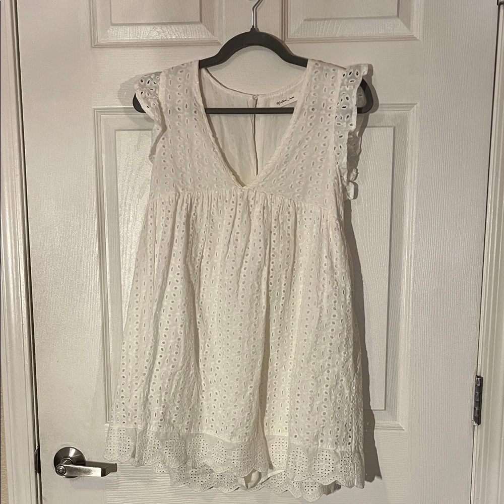 Mustard Seed White Eyelet Mini Dress